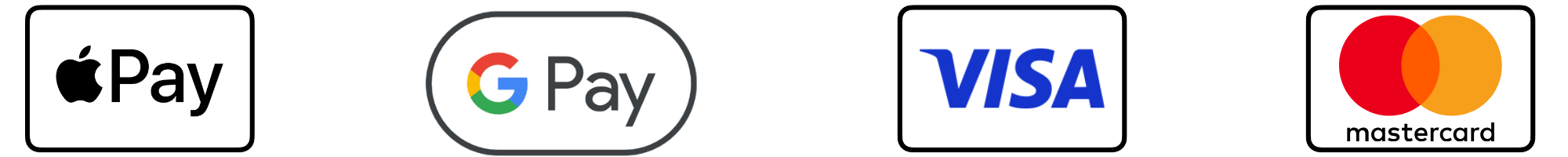 Visa, Mastercard, Amex, PayPal, Apple Pay, Google Pay, Alma